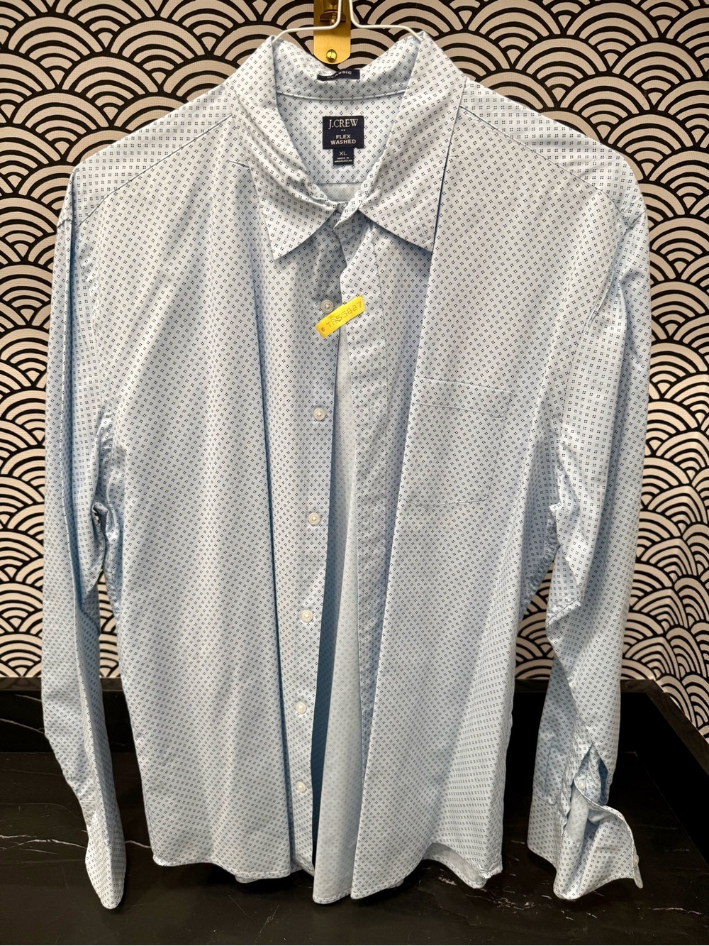 J. Crew Light Blue Micro-Pattern Dress Shirt